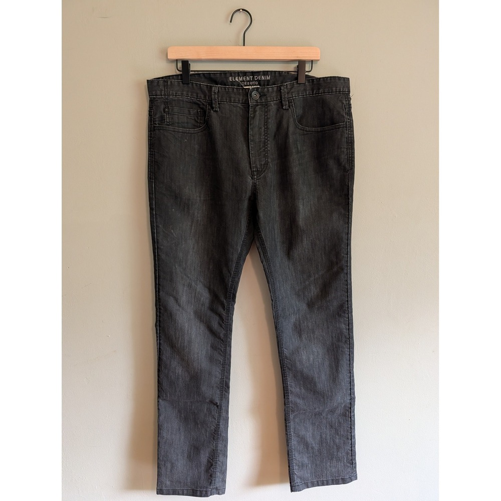 Element Denim Desoto Slim Straight Jeans Shadow Black Mens 36 M393QDES